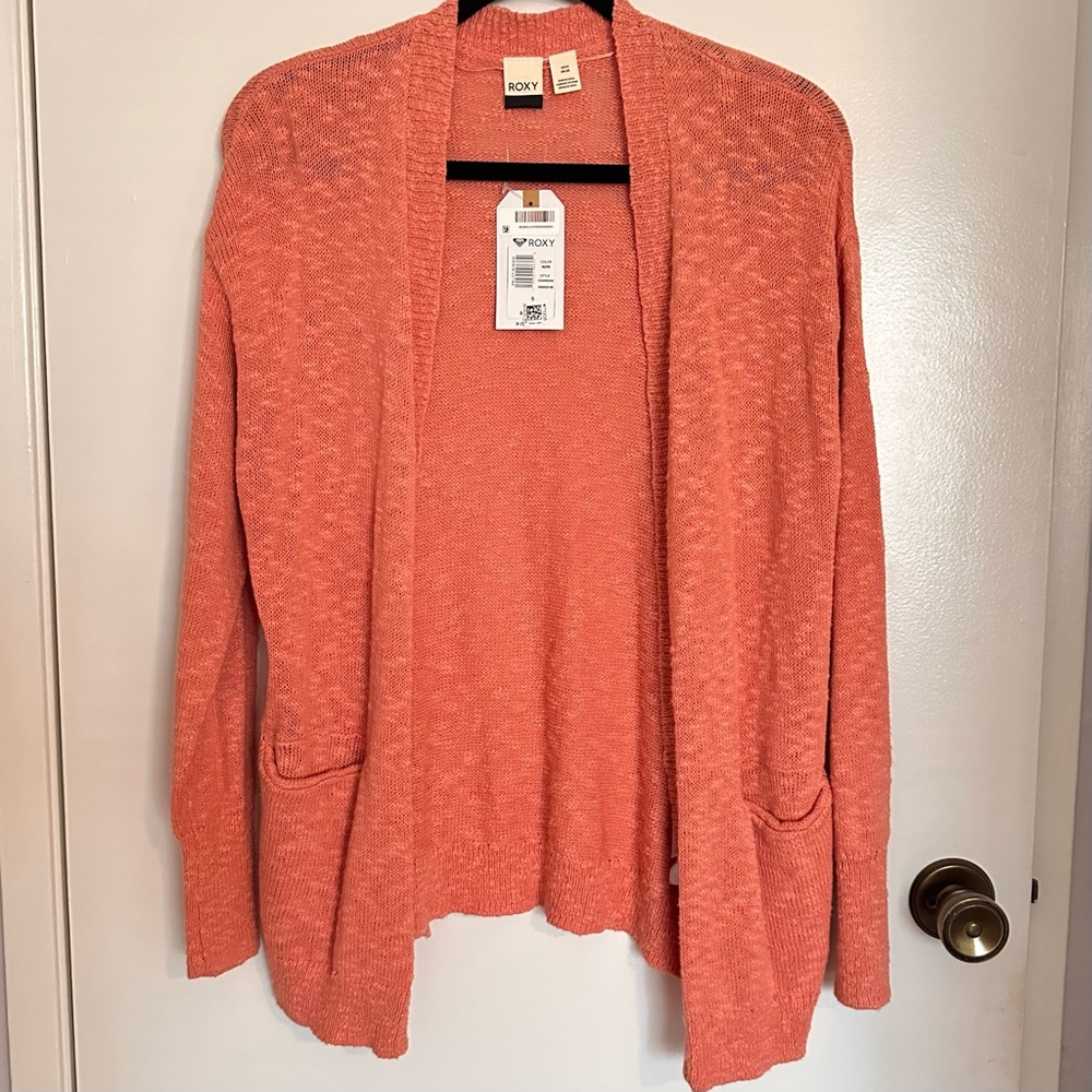 NWT Roxy Valley Shades Women's Peach Cardigan Size S